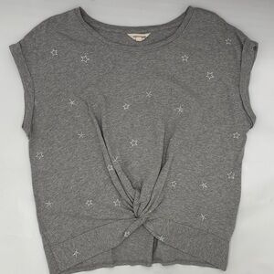 Lucky Brand Star Embroidered Twist-Front T-Shirt